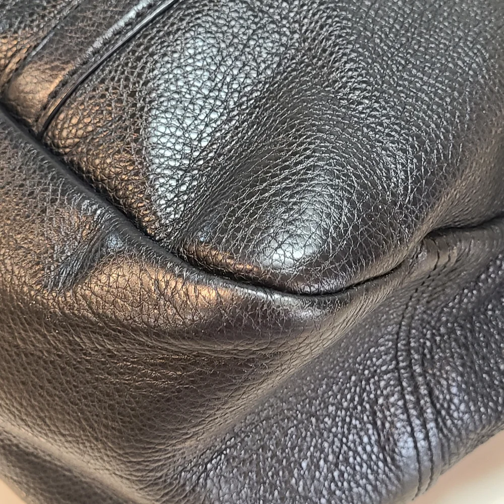 Coach Central Satchel Black Pebbled Leather EUC - Picture 15 of 16